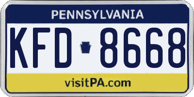 PA license plate KFD8668