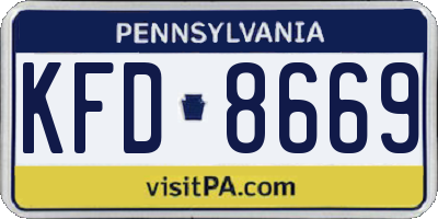 PA license plate KFD8669