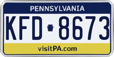 PA license plate KFD8673