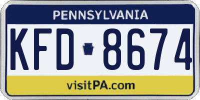 PA license plate KFD8674