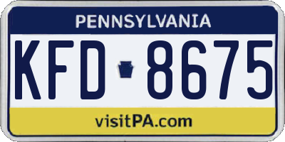 PA license plate KFD8675
