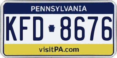 PA license plate KFD8676