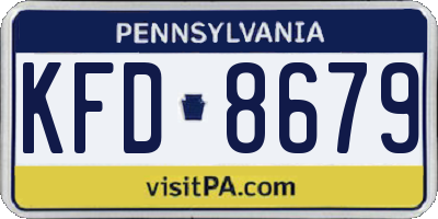 PA license plate KFD8679