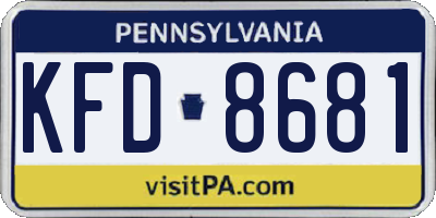 PA license plate KFD8681