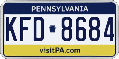 PA license plate KFD8684