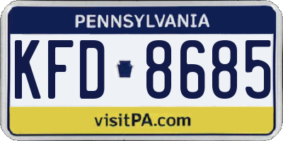 PA license plate KFD8685
