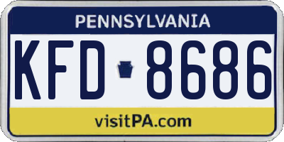 PA license plate KFD8686