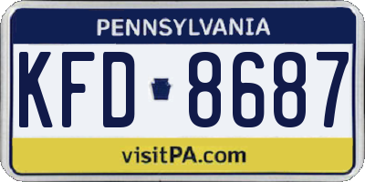 PA license plate KFD8687