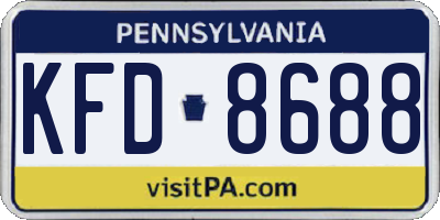 PA license plate KFD8688