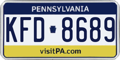 PA license plate KFD8689