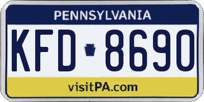 PA license plate KFD8690
