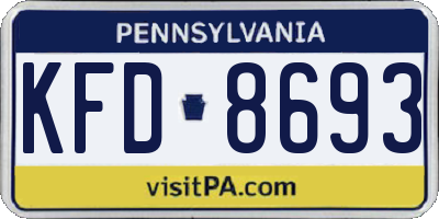 PA license plate KFD8693