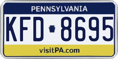 PA license plate KFD8695