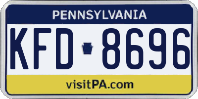 PA license plate KFD8696
