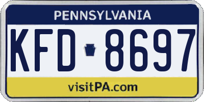 PA license plate KFD8697