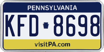 PA license plate KFD8698