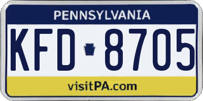 PA license plate KFD8705