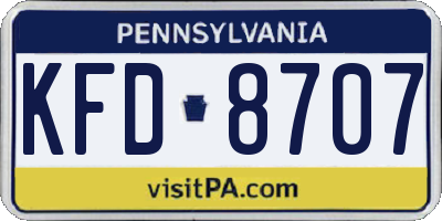 PA license plate KFD8707