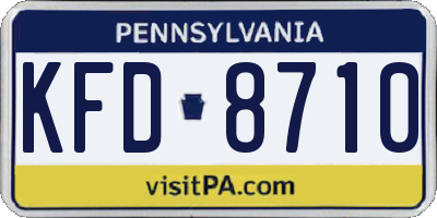 PA license plate KFD8710