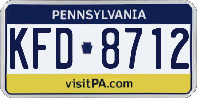 PA license plate KFD8712
