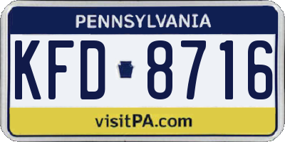 PA license plate KFD8716