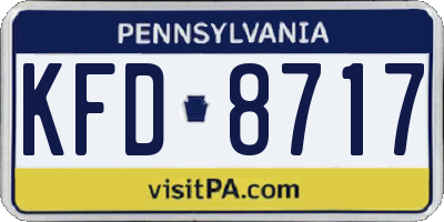 PA license plate KFD8717
