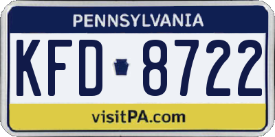 PA license plate KFD8722