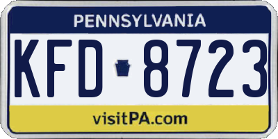 PA license plate KFD8723