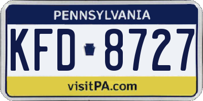 PA license plate KFD8727