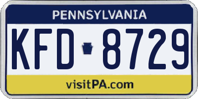 PA license plate KFD8729