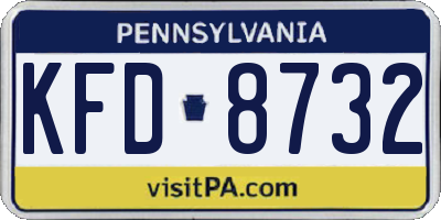 PA license plate KFD8732