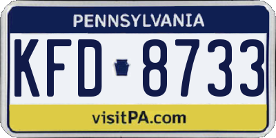 PA license plate KFD8733