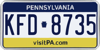 PA license plate KFD8735