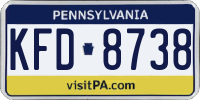 PA license plate KFD8738