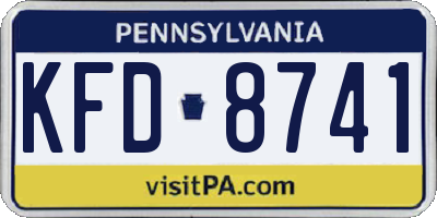 PA license plate KFD8741