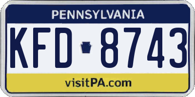 PA license plate KFD8743