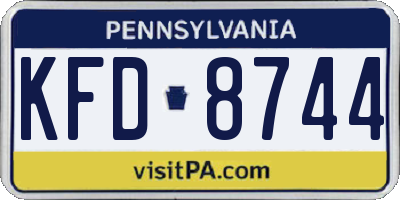 PA license plate KFD8744