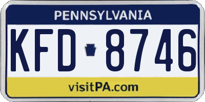 PA license plate KFD8746