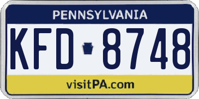 PA license plate KFD8748