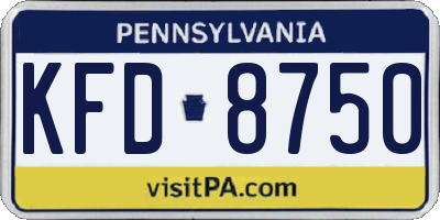 PA license plate KFD8750