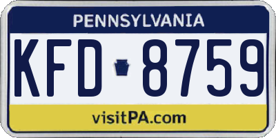PA license plate KFD8759