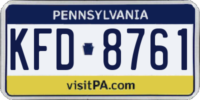 PA license plate KFD8761