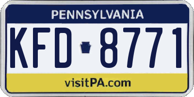 PA license plate KFD8771