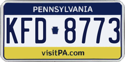 PA license plate KFD8773