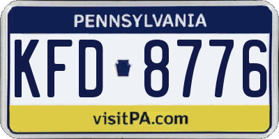PA license plate KFD8776