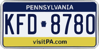 PA license plate KFD8780