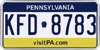 PA license plate KFD8783