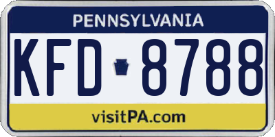 PA license plate KFD8788