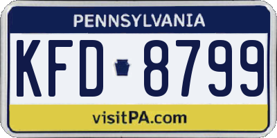 PA license plate KFD8799