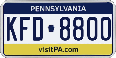 PA license plate KFD8800